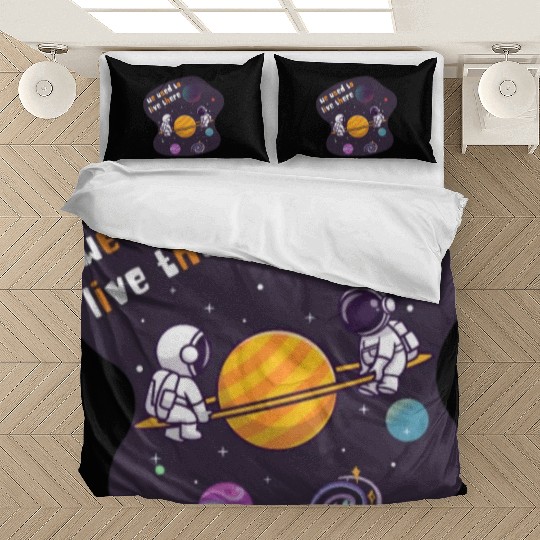 We Used To Live There Cool astronauts on Planets Bedding Sets