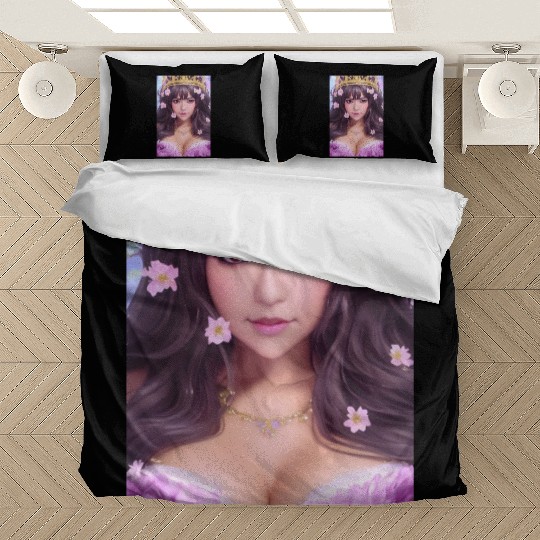 Crown and Pink flowers Bedding Sets