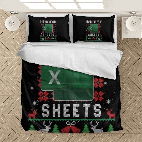 Freak In The Sheets Excel Ugly Christmas Sweater Bedding Sets