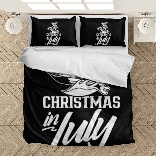 Christmas In July Humor Summer Santa Sarcastic Bedding Sets