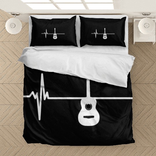 Acoustic Guitar Heartbeat Vintage Musician Bedding Sets