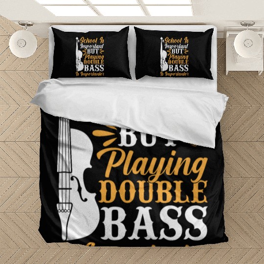Back To School Playing Double Bass Contrabassist P Bedding Sets
