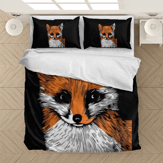 Fox Drawing Nature Forest Save The Planet Bedding Sets