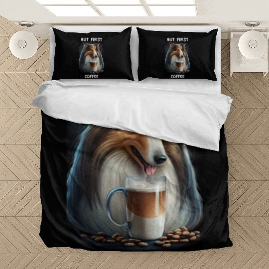 Collie - But First Coffee Bedding Sets