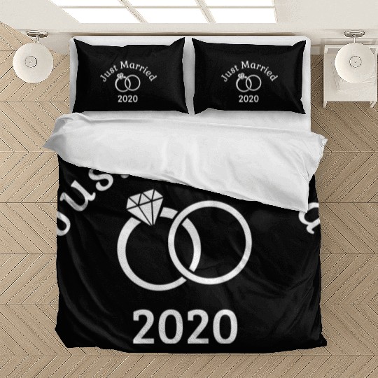 Matching Couple Bride Groom Newlywed Just Married Bedding Sets