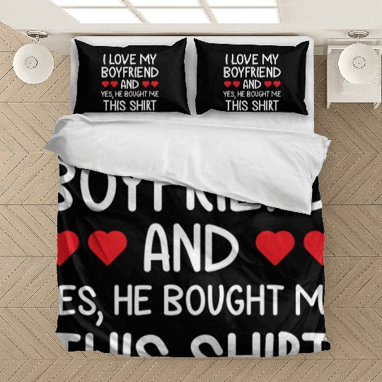 I Love My Boyfriend Gift for Girlfriend Valentine Bedding Sets