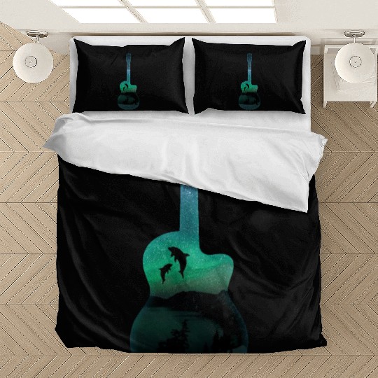 Guitar dolphins Bedding Sets