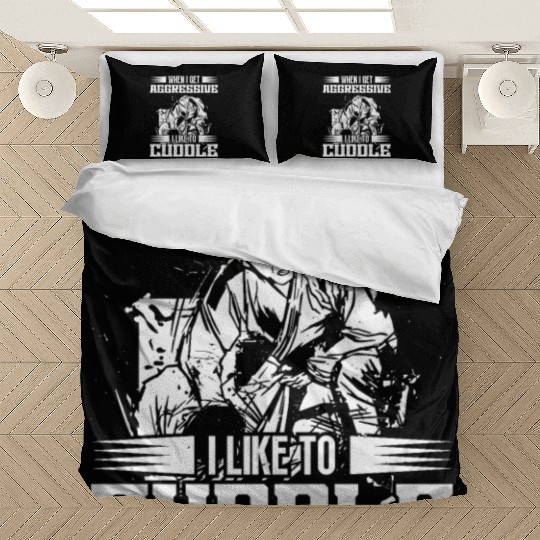 Jiu jitsu i like to cuddle jujutsu martial arts Bedding Sets
