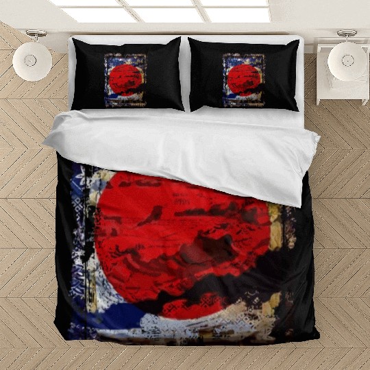 Japan Flag Red Circle Blue Mountain Collage Art 74 Bedding Sets