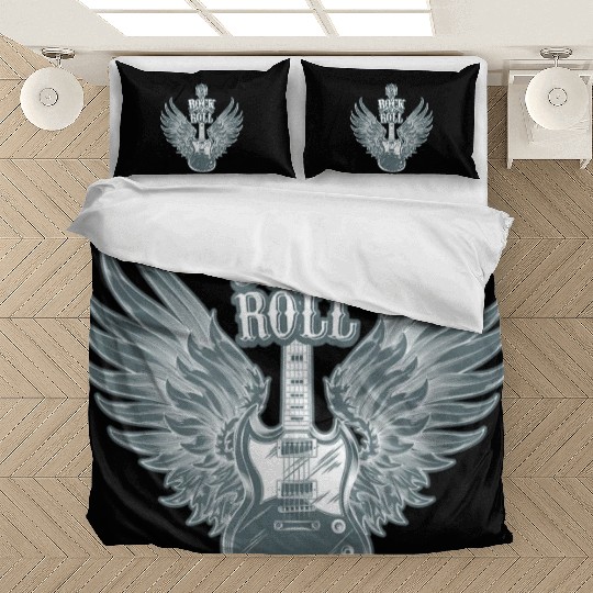 Rock N Roll Angel Wings Music Guitar Player Bedding Sets