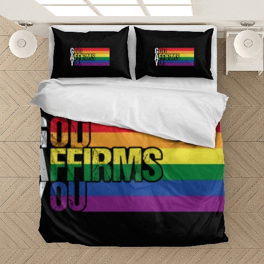 Gay God Affirms You Pride Month Rainbow LGBT Flag Bedding Sets