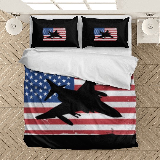 F-4 Phantom Fighter Jet American Flag F4 Phantom Bedding Sets