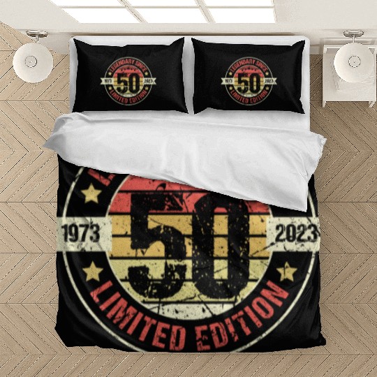 50 Years Vintage 1973 Retro 50th Birthday Bedding Sets