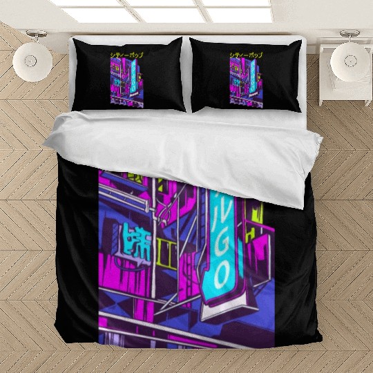 Japanese City Pop 70s 80s Vaporwave Aesthetic Bedding Sets