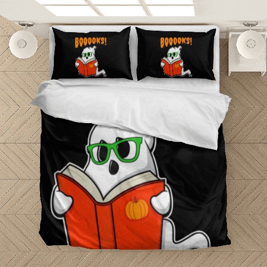 Funny Teacher Halloween Ghost Books Reading Bedding Sets