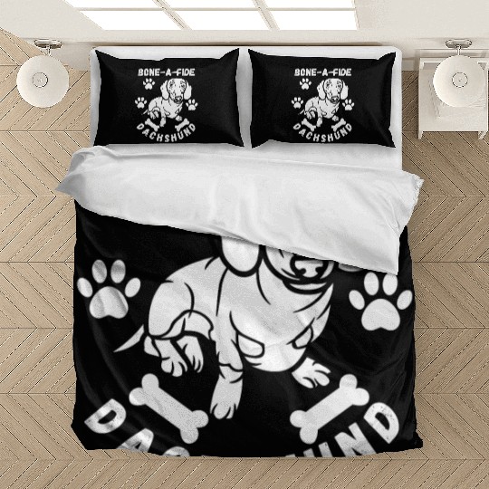 Bone-A-Fide Dachshund With A Dog Bone Bedding Sets