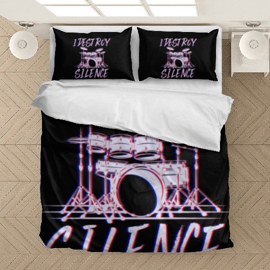 I Destroy Silence Drummer Band Music Beat Drum Bedding Sets