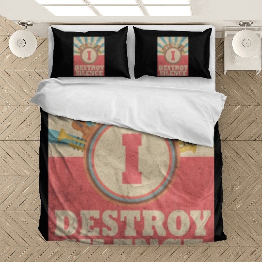 I Destroy Silence Drummer Band Music Beat Drum Bedding Sets