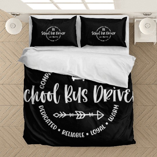 School bus driver - Round circle for men Bedding Sets