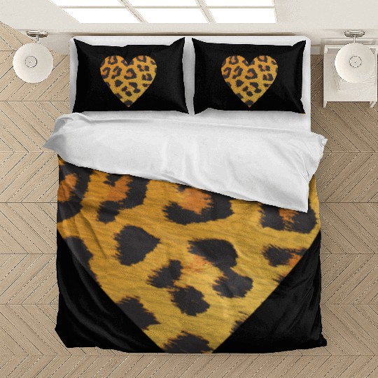 Heart Leopard Print Bedding Sets
