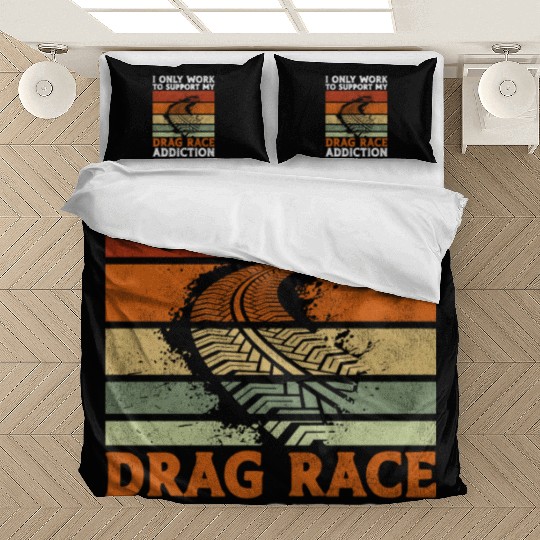 Drag Racing Race Car Retro Vintage Bedding Sets