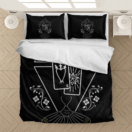 Occult Witchcraft Moth Tarot Cards Witch Gothic As Bedding Sets
