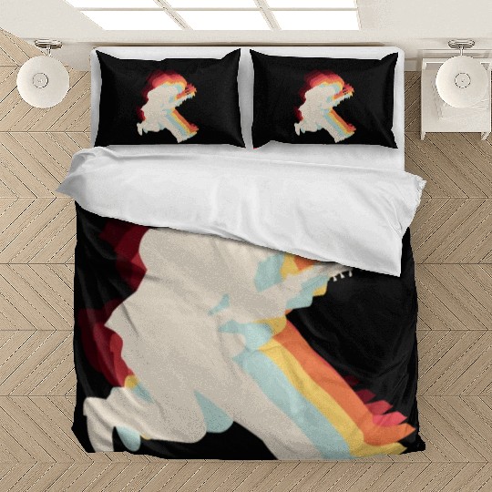 Rock and Roll Guitar Player Retro Guitarist Music Bedding Sets