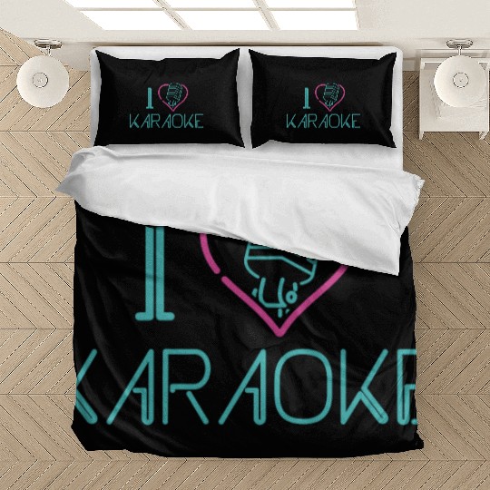 Karaoke Singer Heart 80s Retro I Bedding Sets