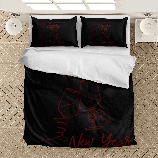 Cheers To The New Year 2023 NYE Party Glasses Bedding Sets