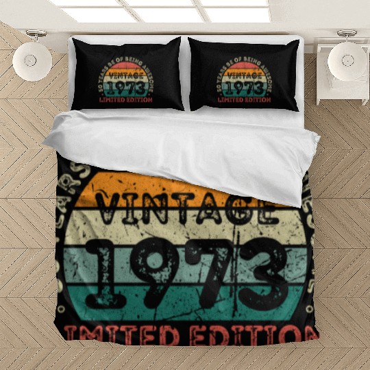 50 Years Vintage 1973 Retro 50th Birthday Bedding Sets