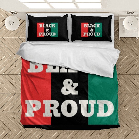 Black and Proud on a Red, Black, and Green Colors Bedding Sets