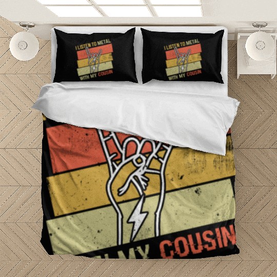 Vintage Metal With Cousin Metal Kid Music Lover Bedding Sets