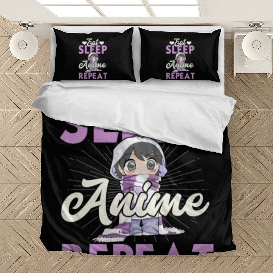 Eat Sleep Anime Repeat Japanese Manga Lover Cospla Bedding Sets