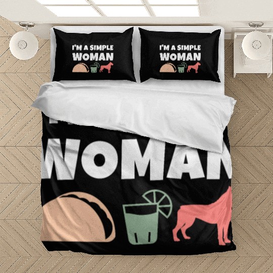 I'm A Simple Woman Tacos Tequila Boxer Dog Bedding Sets