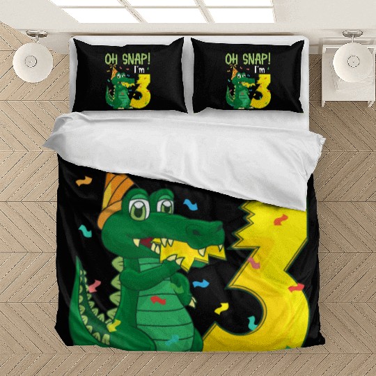 Oh Snap I'm 3 Crocodile 3rd Birthday Alligator Bedding Sets