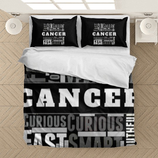 Cancer Zodiac Star Sign Word Cloud Square Monochro Bedding Sets