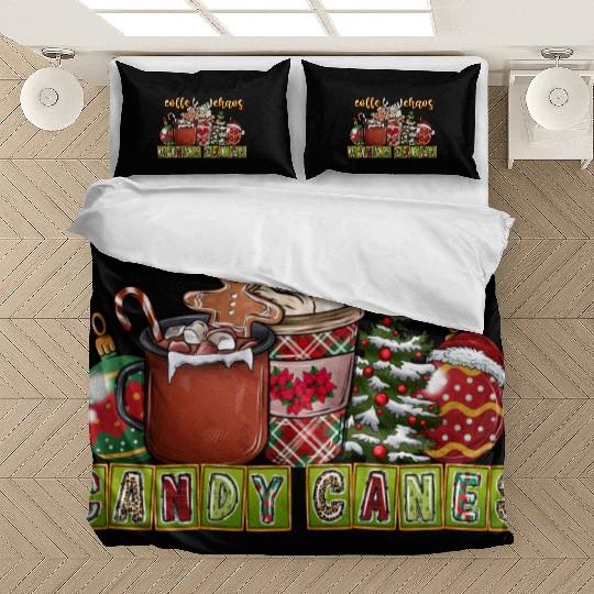 Coffe Chaos Candy Canes Bedding Sets