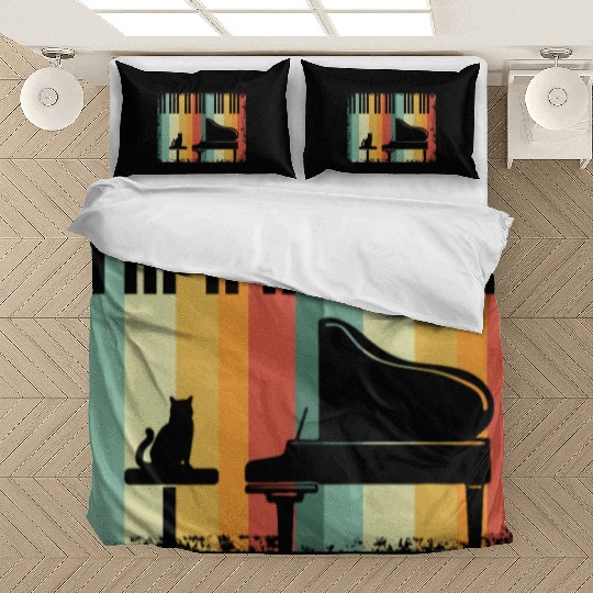 Piano Cat Musician Musical Instrument Pianist Bedding Sets