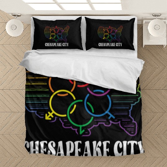 Chesapeake City Pride Month Pride Flag LGBT Commun Bedding Sets
