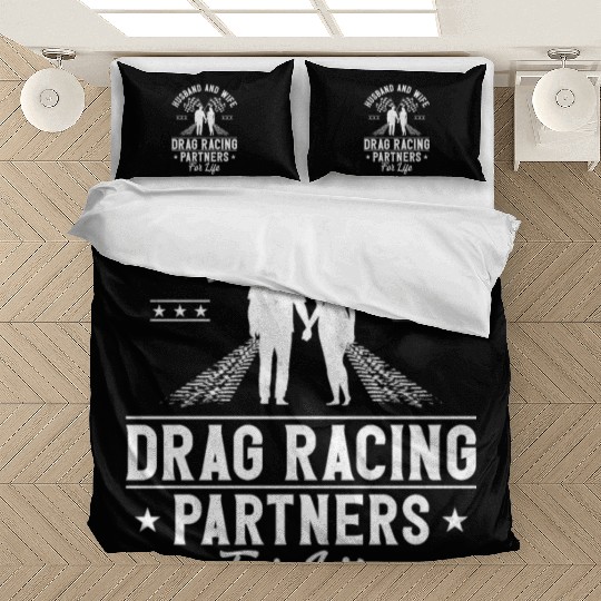 Drag Racing Race Car Husband Wife Bedding Sets