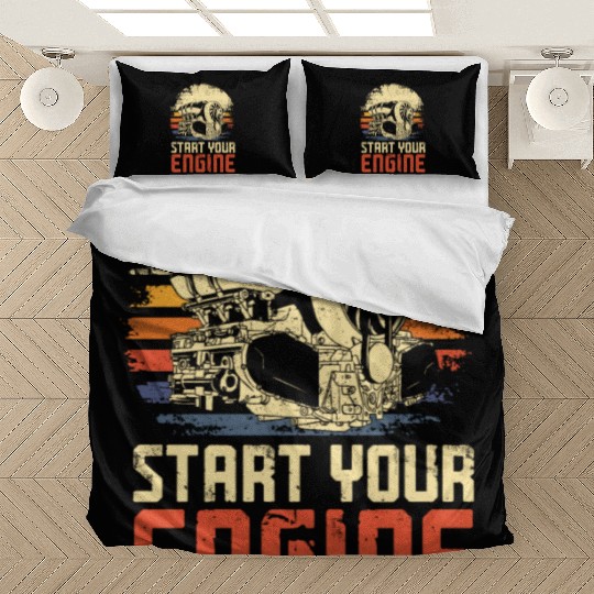Drag Racing Race Car Retro Vintage Bedding Sets