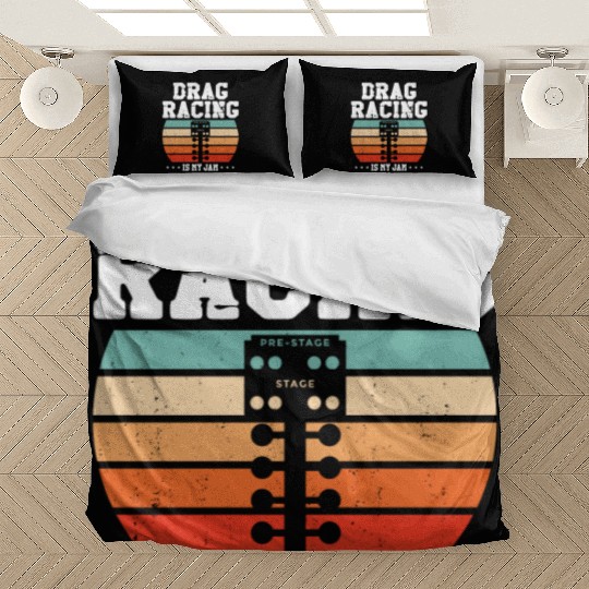 Drag Racing Race Car Girl Retro Bedding Sets