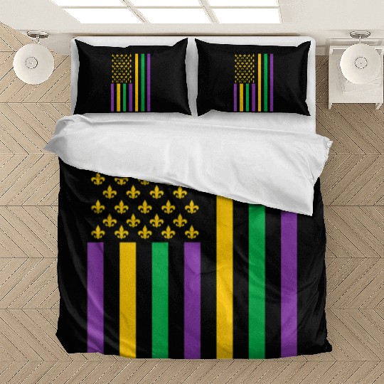 American Flag Mardi Gras Mardi Gras Crawfish Outfi Bedding Sets