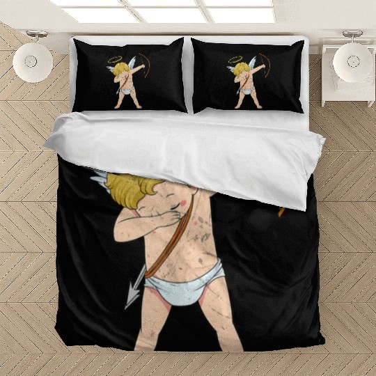 Cupid Dabbing Cute Funny Angel Bow Arrow Valentine Bedding Sets
