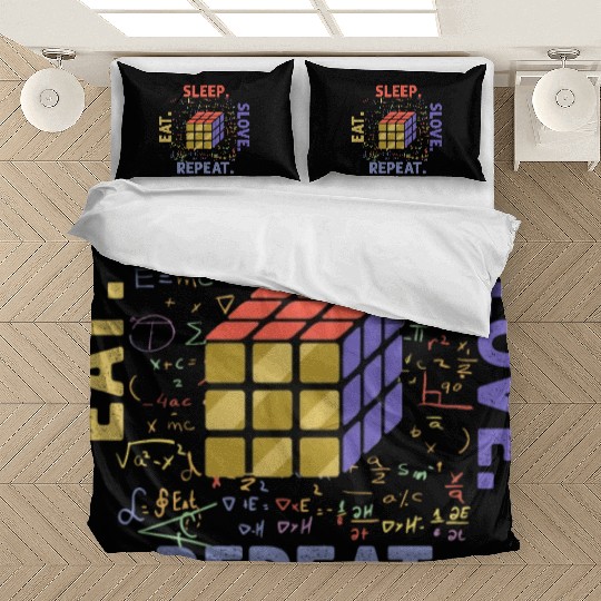 Eat Sleep Solve Repeat Math Speed Cubing Genie Bedding Sets
