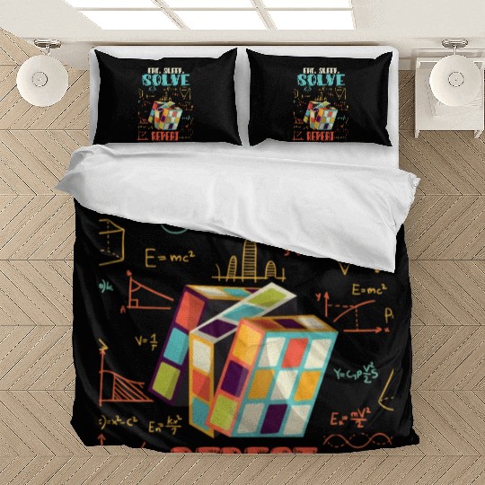 Eat Sleep Solve Repeat Math Speed Cubing Genie Bedding Sets