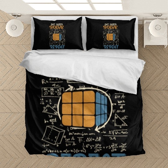 Eat Sleep Solve Repeat Math Speed Cubing Genie Bedding Sets