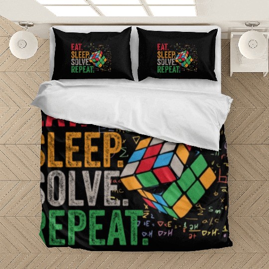 Eat Sleep Solve Repeat Math Speed Cubing Genie Bedding Sets