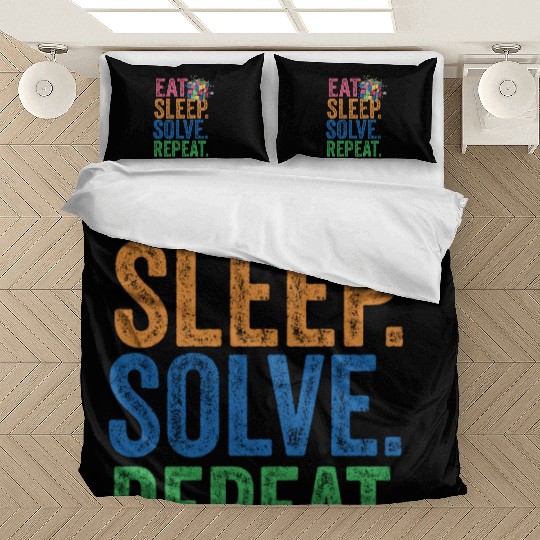 Eat Sleep Solve Repeat Math Speed Cubing Genie Bedding Sets