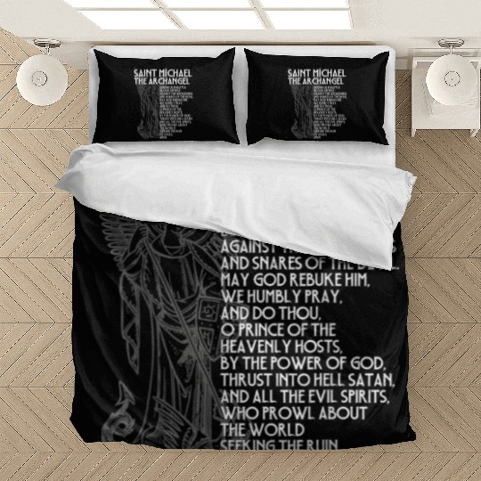 Saint Michael the Archangel Prayer Catholic Tradit Bedding Sets
